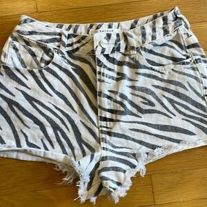 Pacsun High rise festival zebra jeans shorts